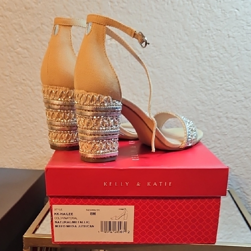 Kelly & Katie Tan and Silver High Heels with Elegant Design